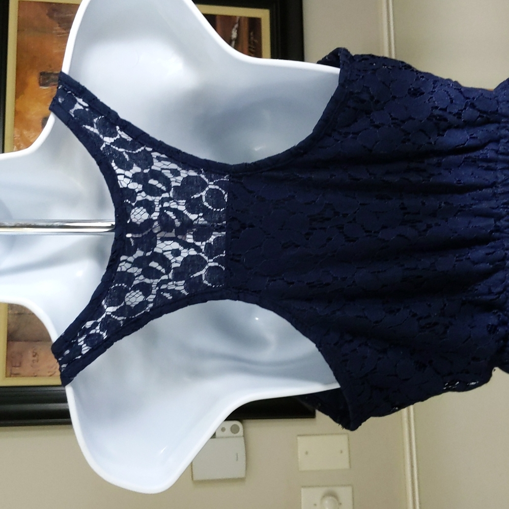 Lace navy blue dress - Picture 6 of 9